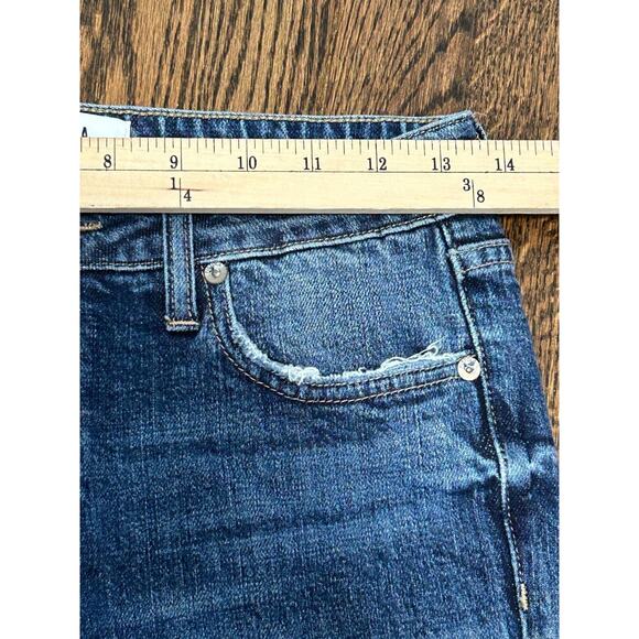 PISTOLA Jeans Womens Sz 27 Blue Denim Mid Rise Straight Leg Side Split Raw Hem - Picture 5 of 8